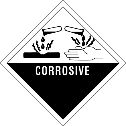 4 x 4" - "Corrosive" Labels