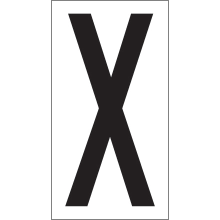 3 <span class='fraction'>1/2</span>" "X" Vinyl Warehouse Letter Labels