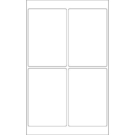 4 x 6" White Rectangle Laser Labels - 25 Sheet Pack